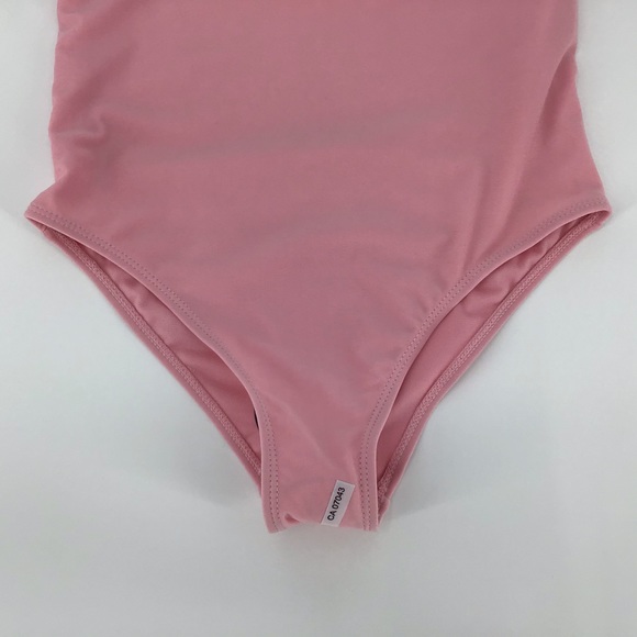 Juicy Couture Girl's NWT Pink One Piece Logo Gold Cross Strap Swimsuit, 14/16 - Picture 6 of 14